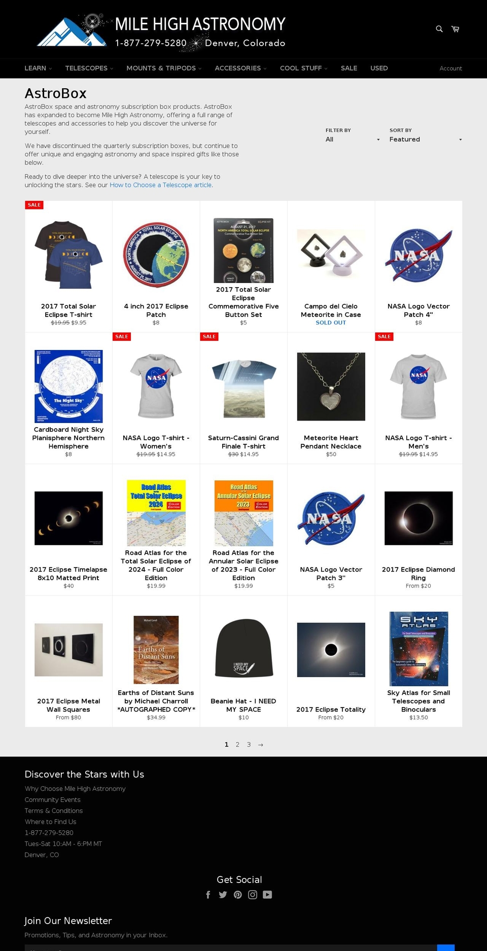MHA-Live Shopify theme site example astronomypack.com