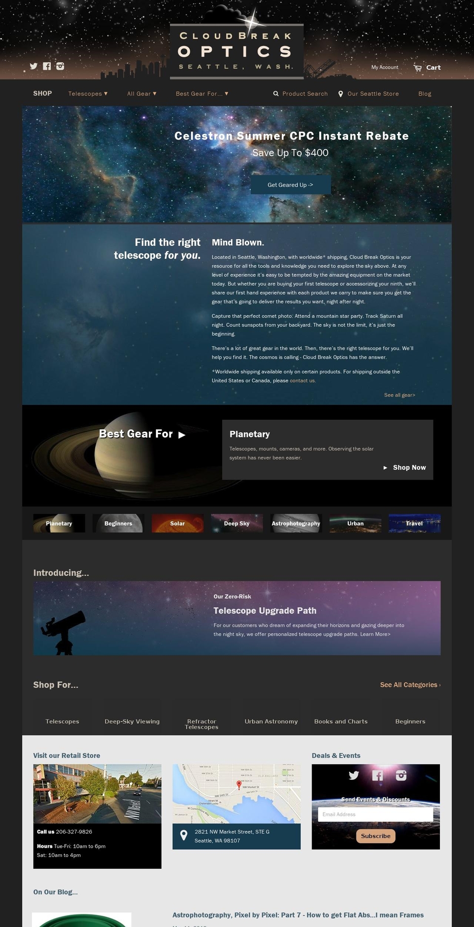 astrophotographyexperts.com — Shopify storefront screenshot