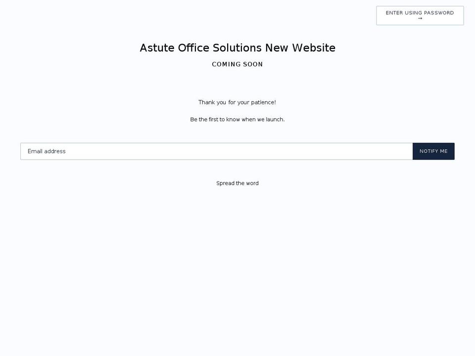 astuteofficesolutions.com — Shopify storefront screenshot