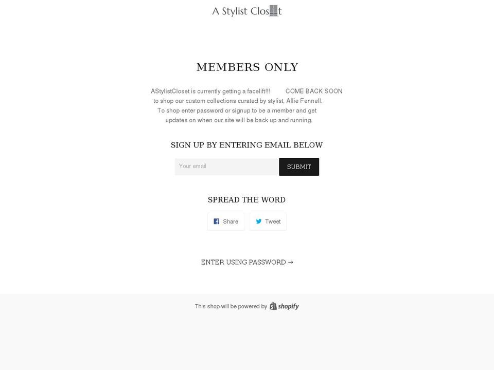 astylistcloset.com — Shopify storefront screenshot