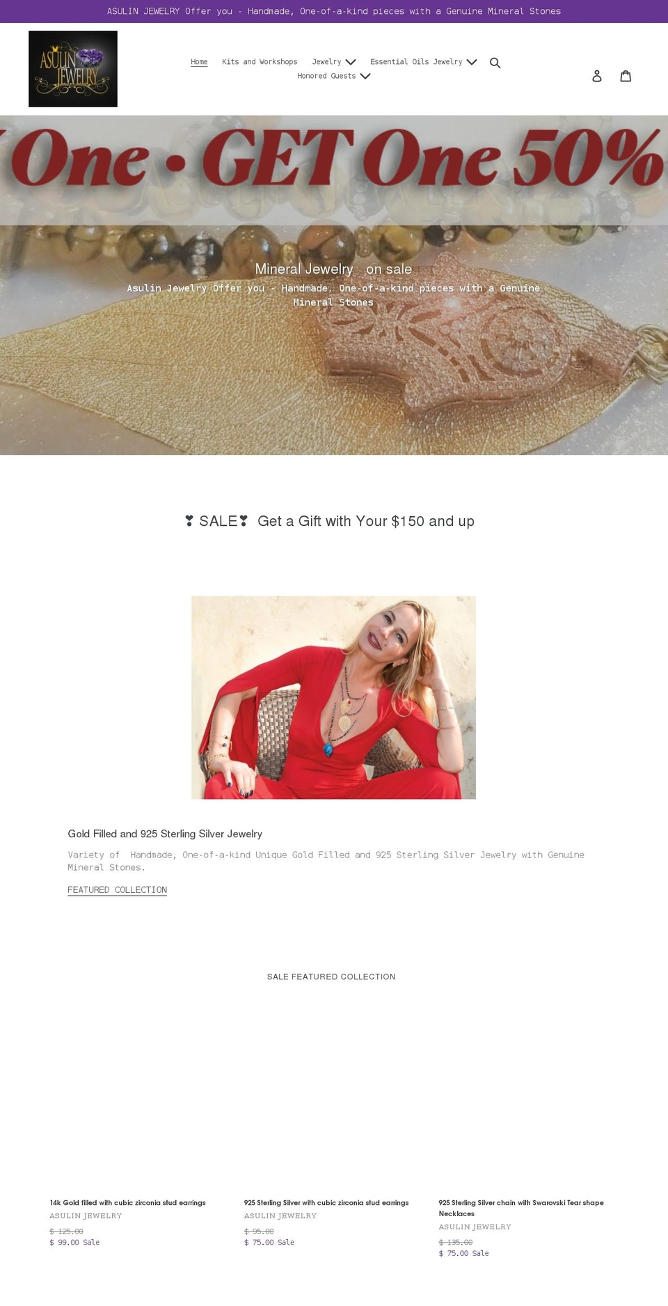 asulin-jewelry.com shopify website screenshot