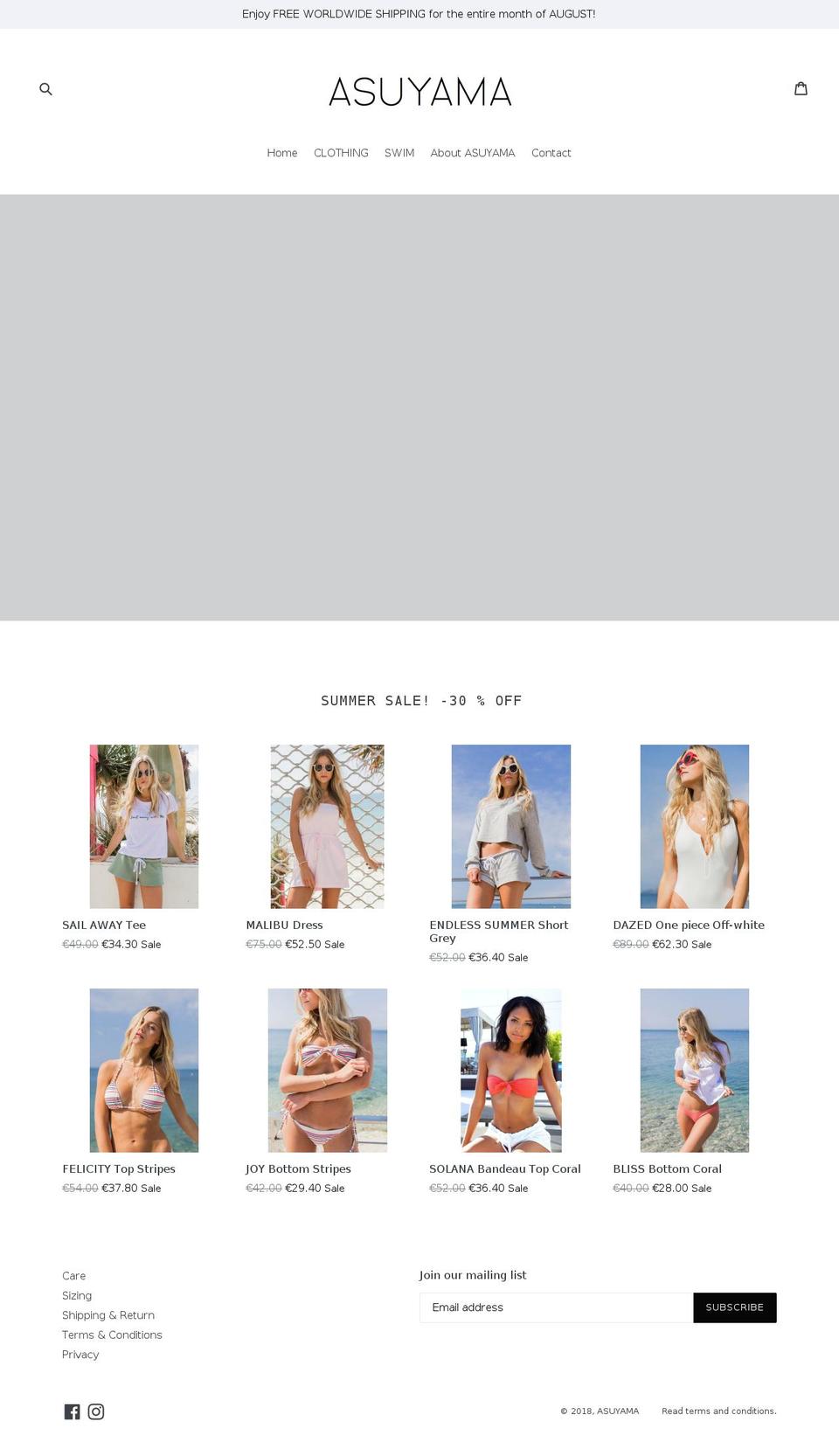 asuyama.com — Shopify storefront screenshot