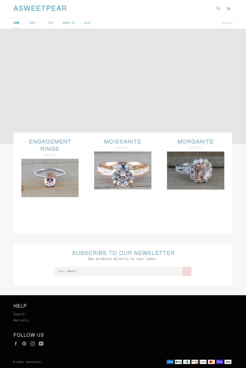 asweetpearjewelry.com shopify website screenshot