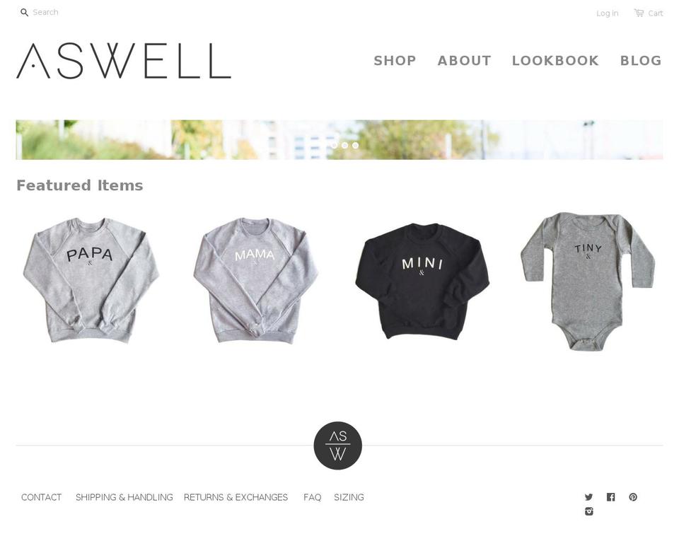 aswellclothing.com shopify website screenshot