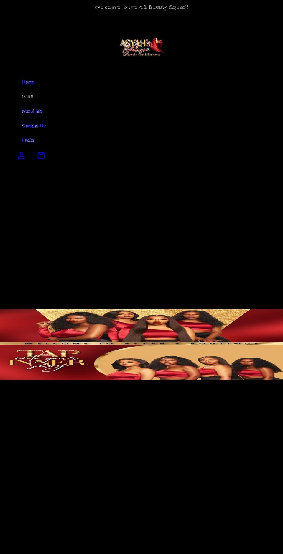 asyahsboutique.com shopify website screenshot