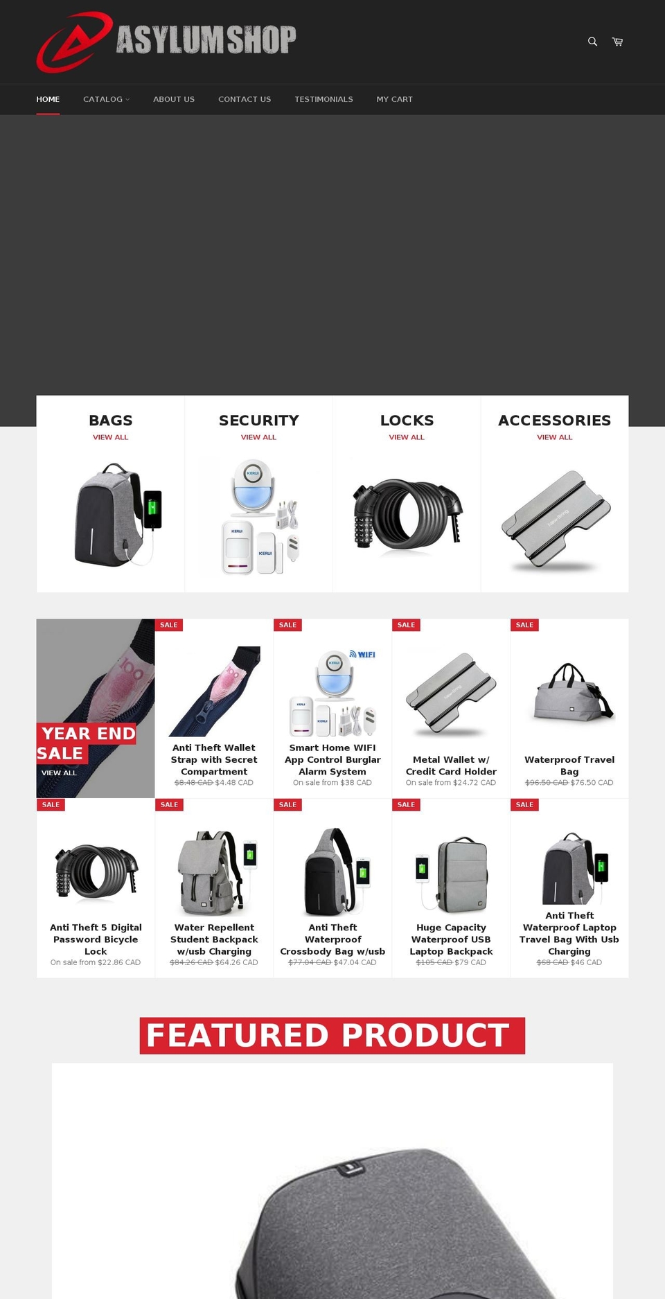 asylumshop.com — Shopify storefront screenshot