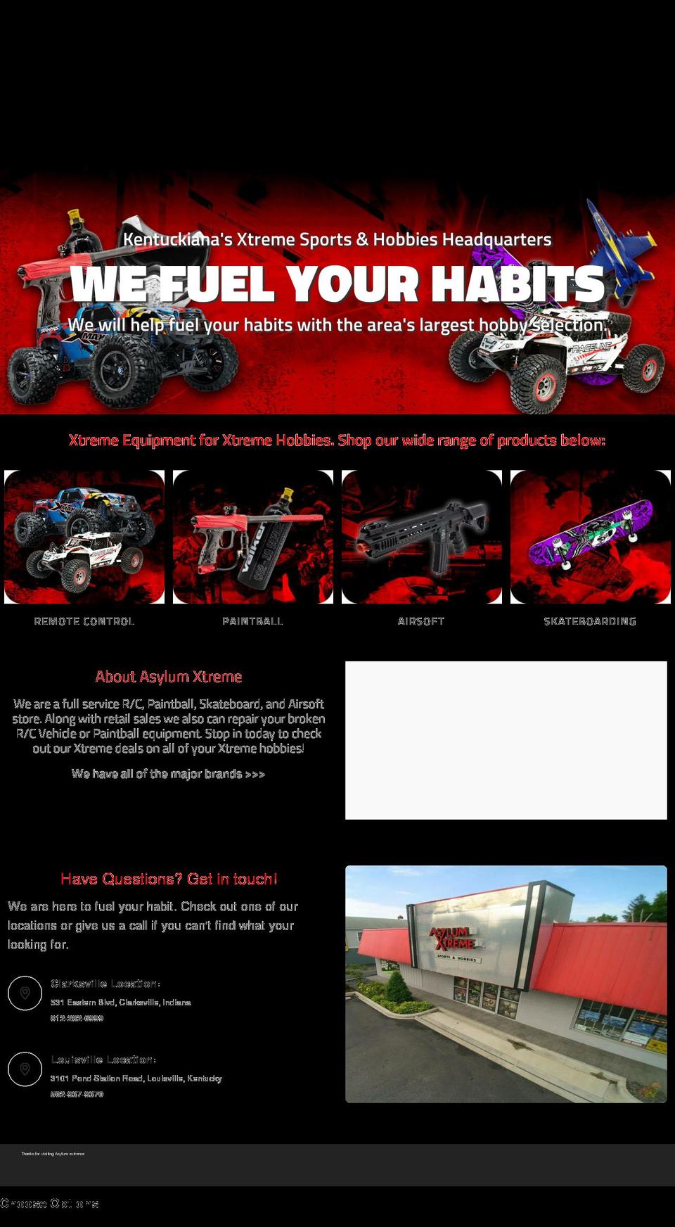 asylumxtreme.myshopify.com shopify website screenshot
