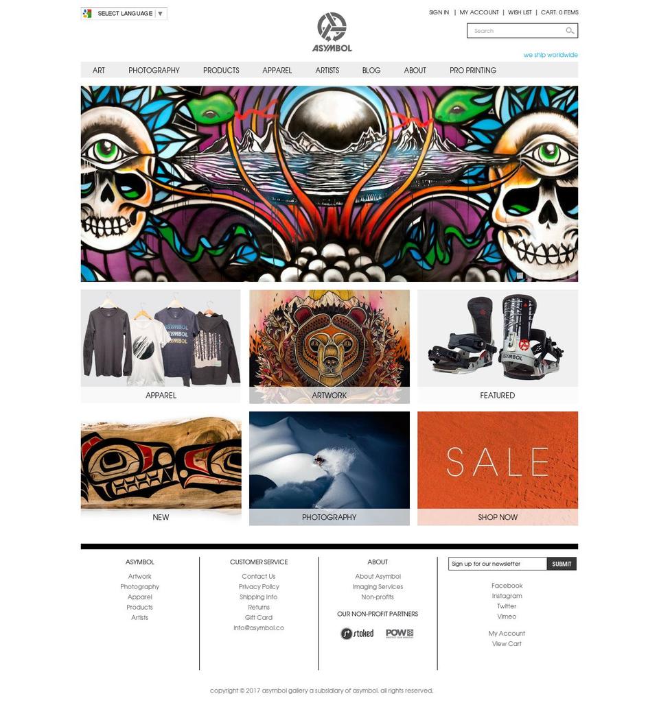 asymbolgallery.com shopify website screenshot