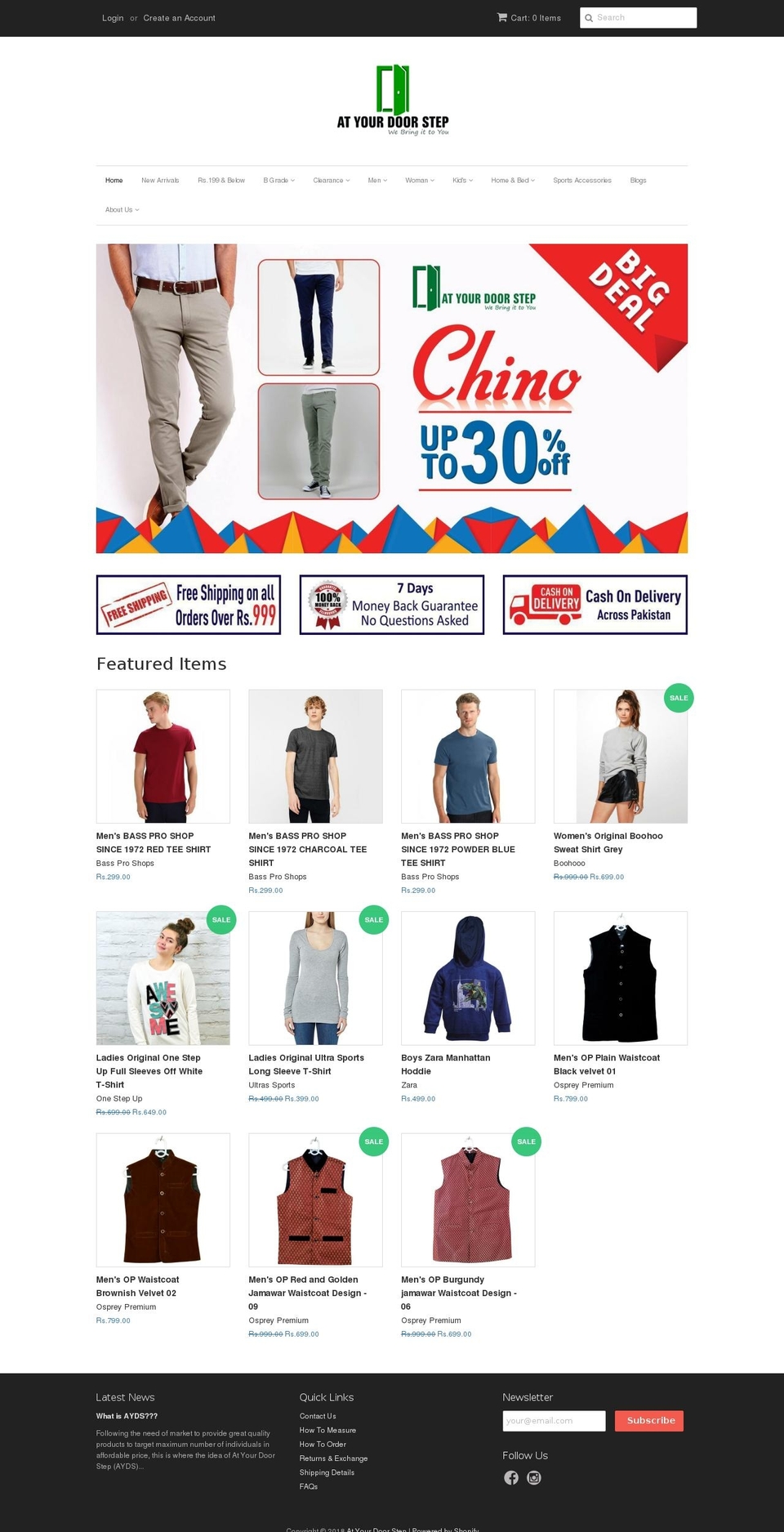 at-yourdoorstep.com — Shopify storefront screenshot