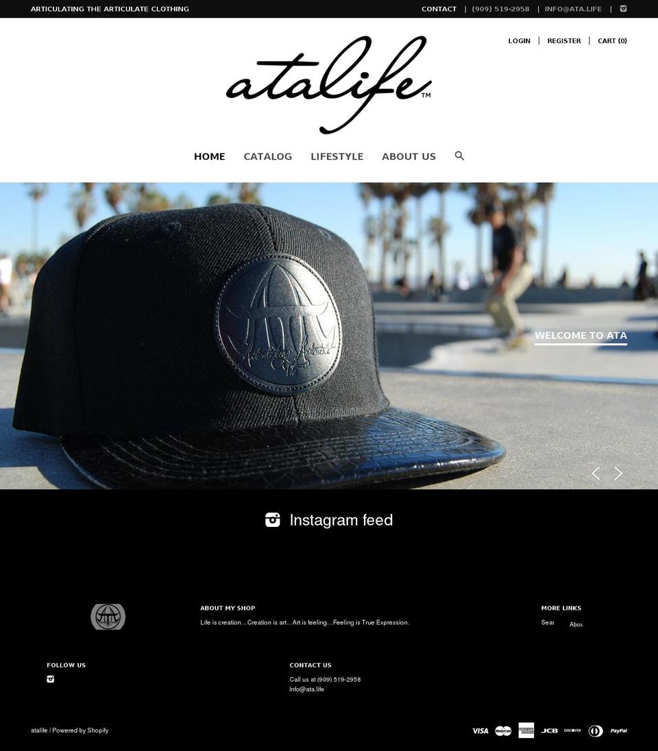 ata.life shopify website screenshot