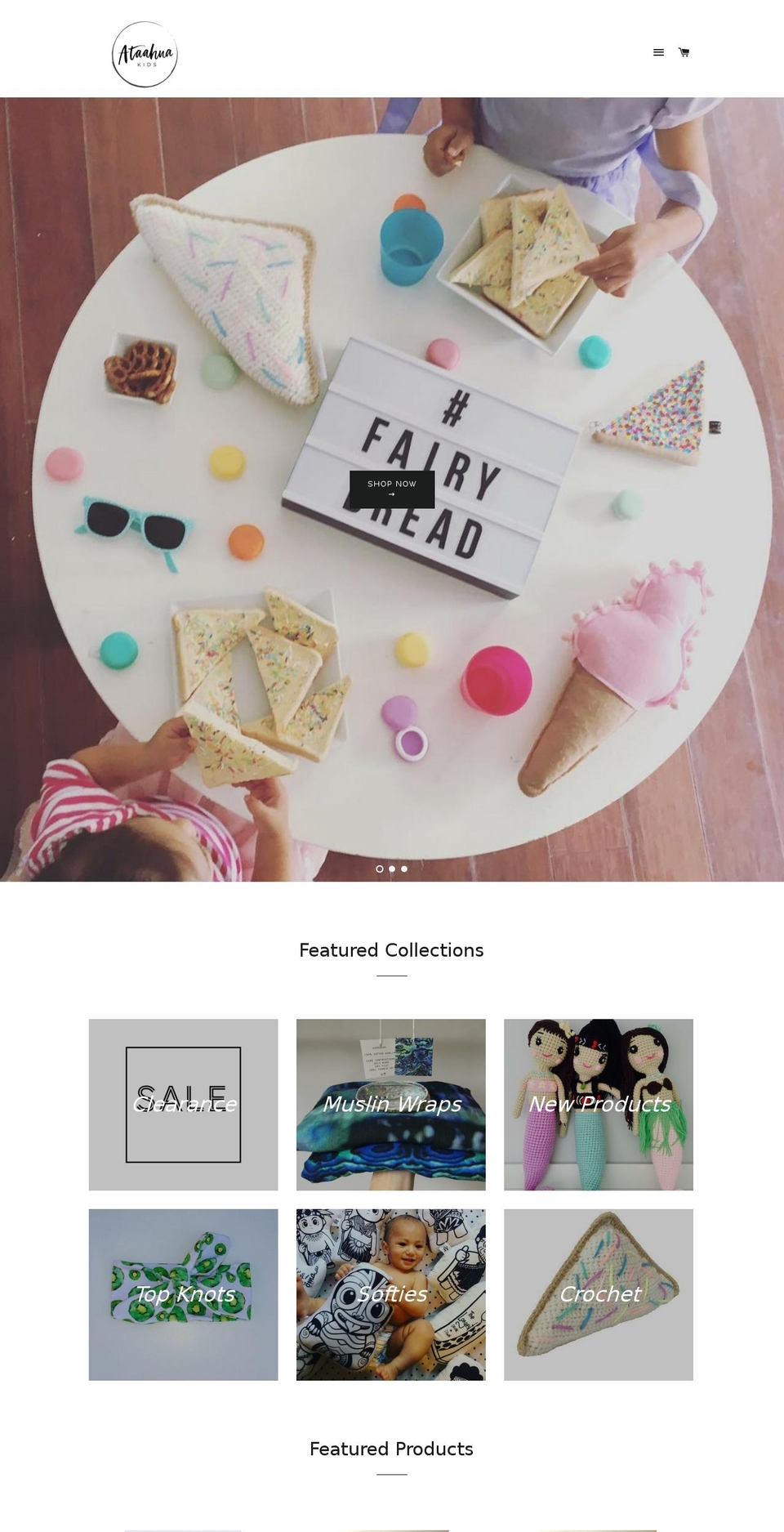 ataahuakids.com shopify website screenshot