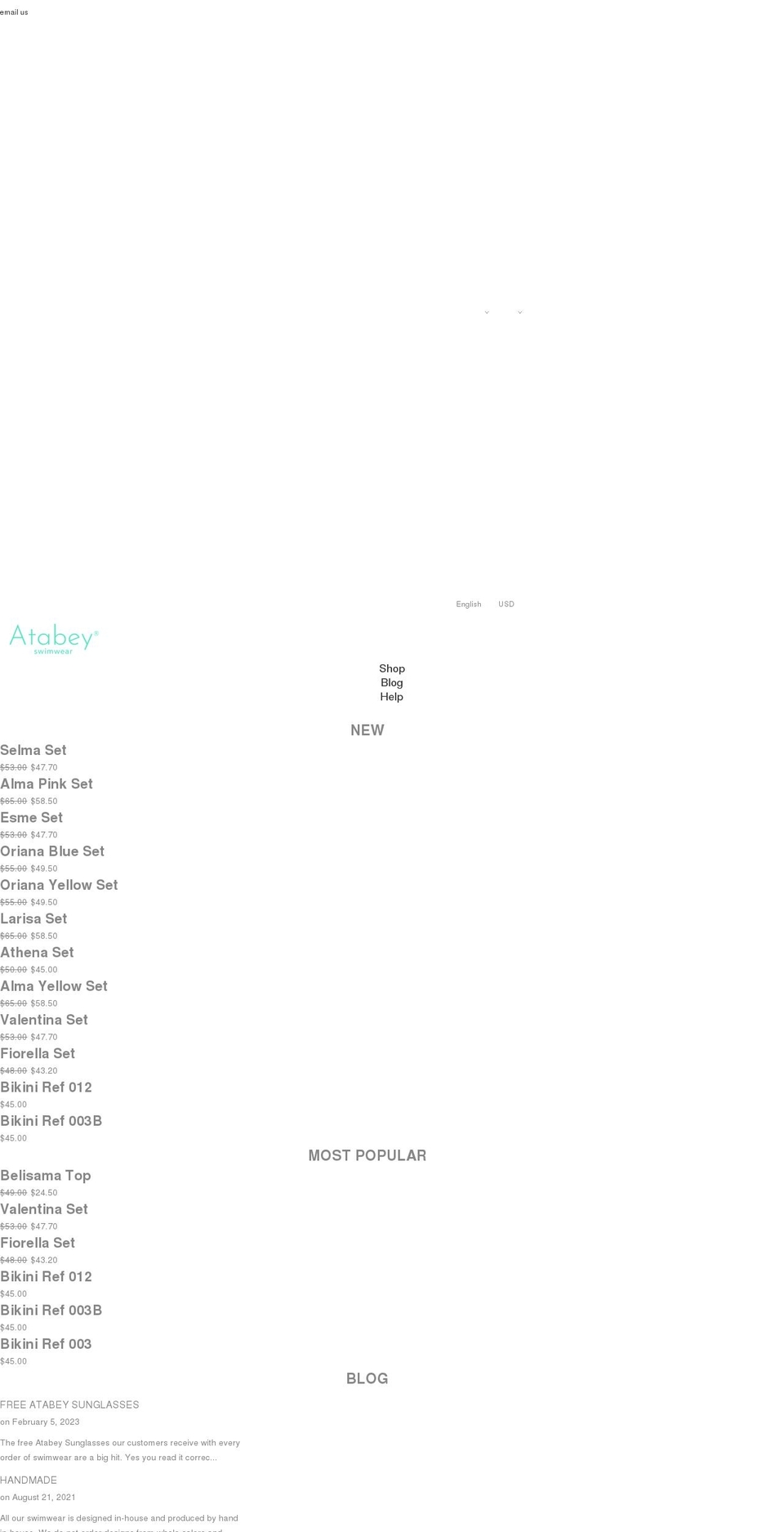 atabeyswimwear.com shopify website screenshot