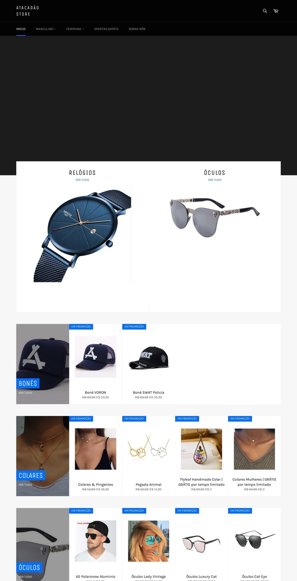 atacadaostore.com — Shopify storefront screenshot