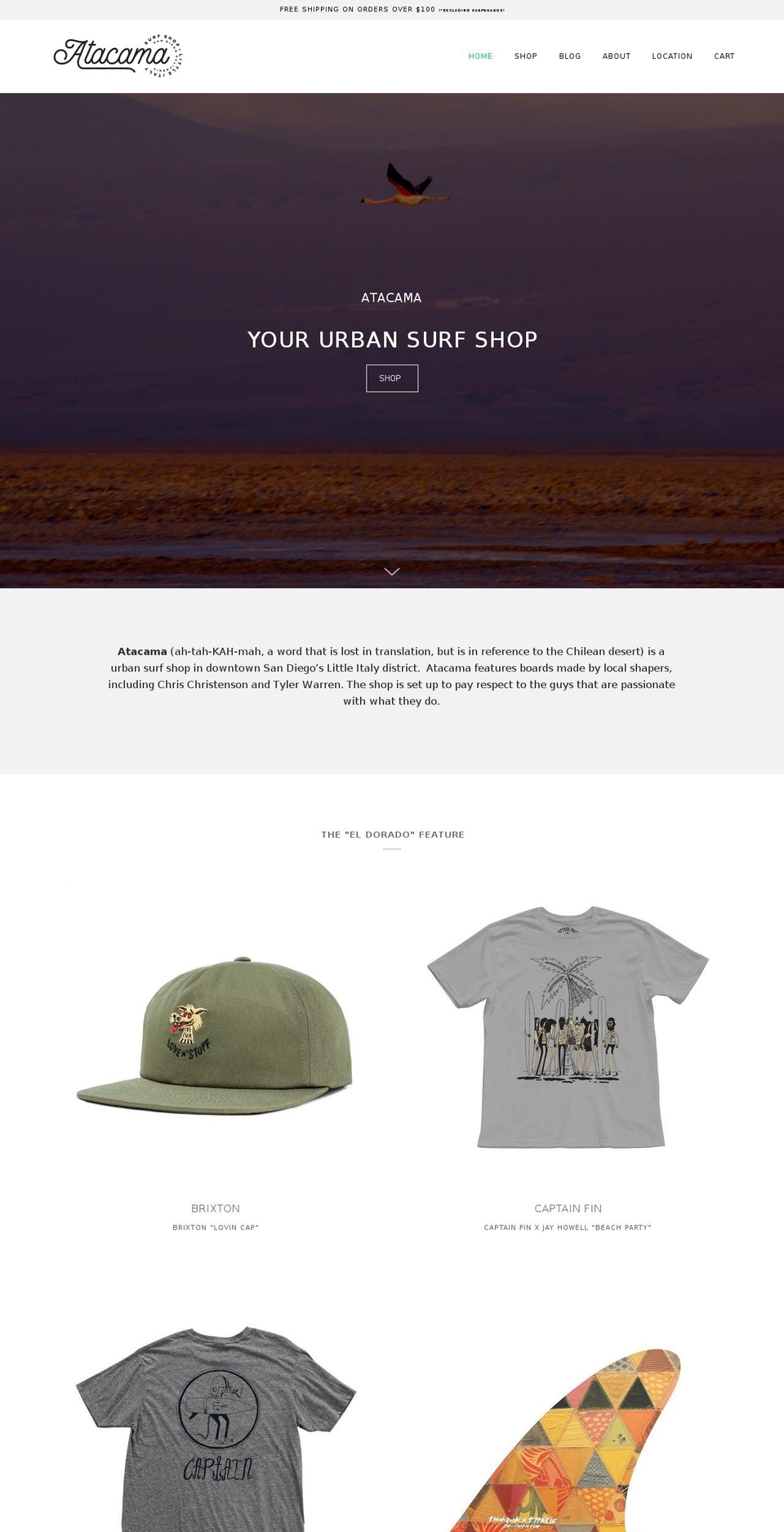 atacamasurf.com shopify website screenshot