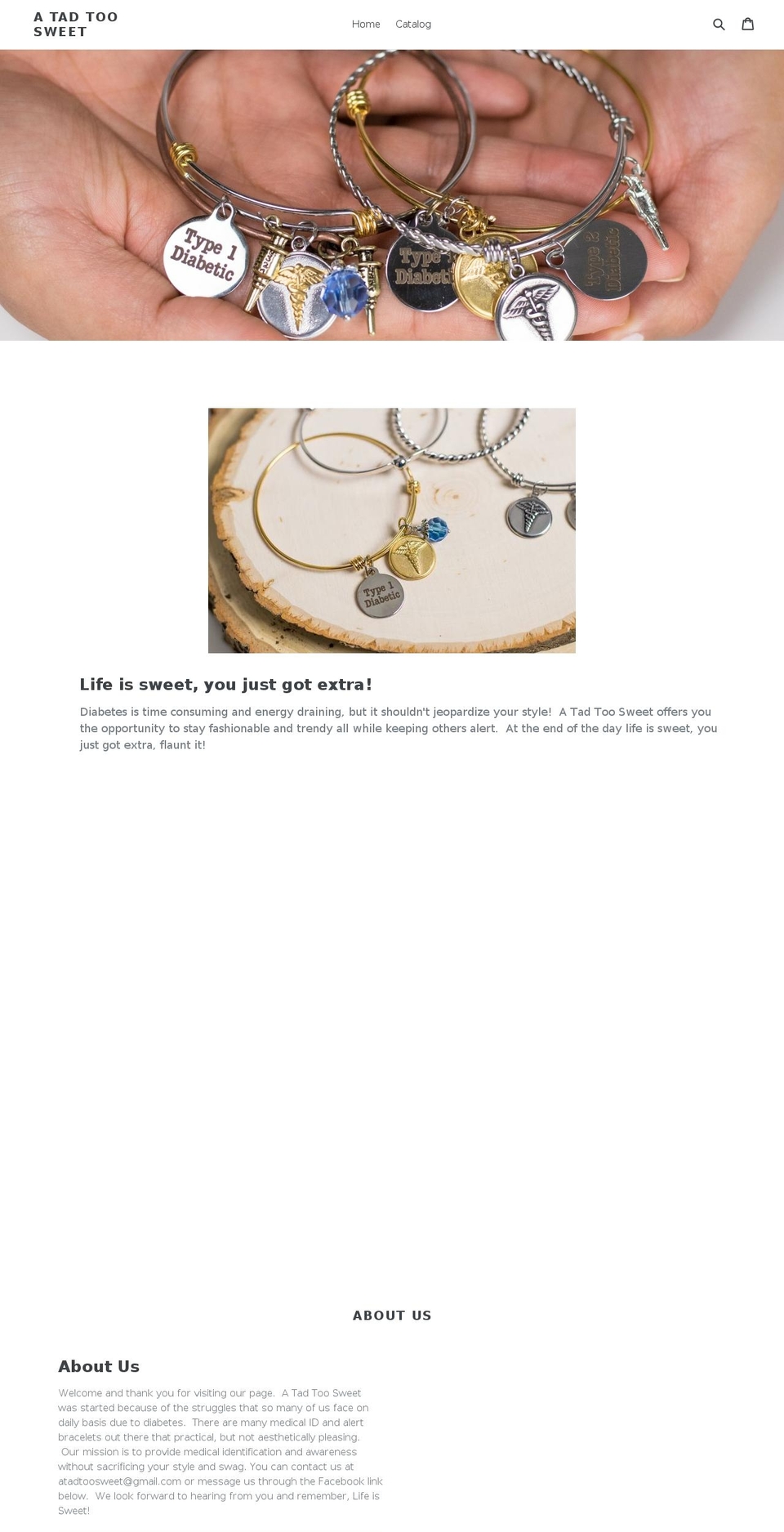 atadtoosweet.com — Shopify storefront screenshot