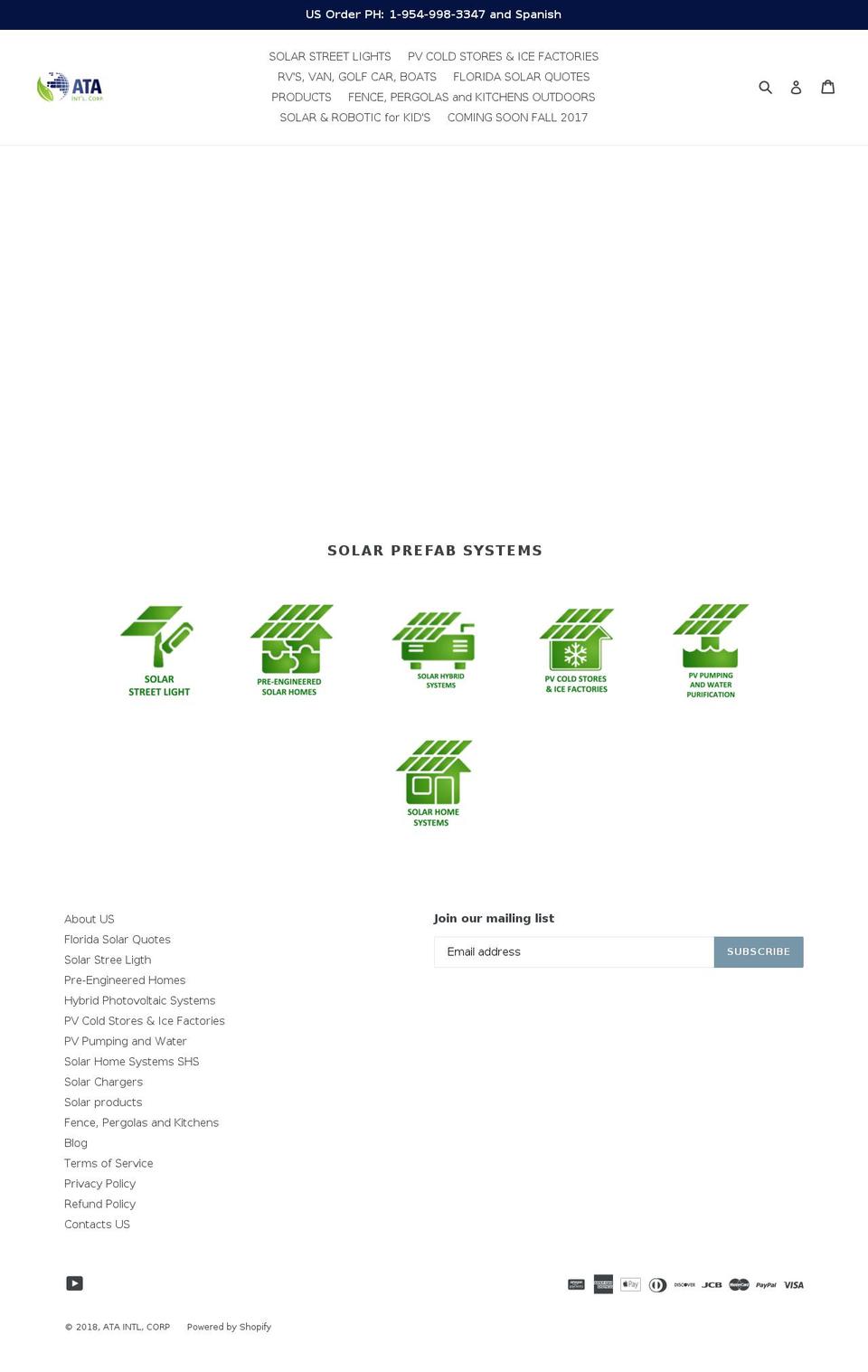 ataintlcorp.com — Shopify storefront screenshot
