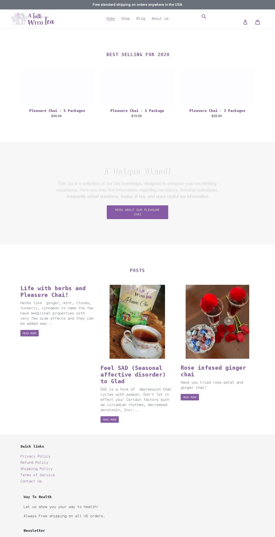 atalkwithtea.com shopify website screenshot