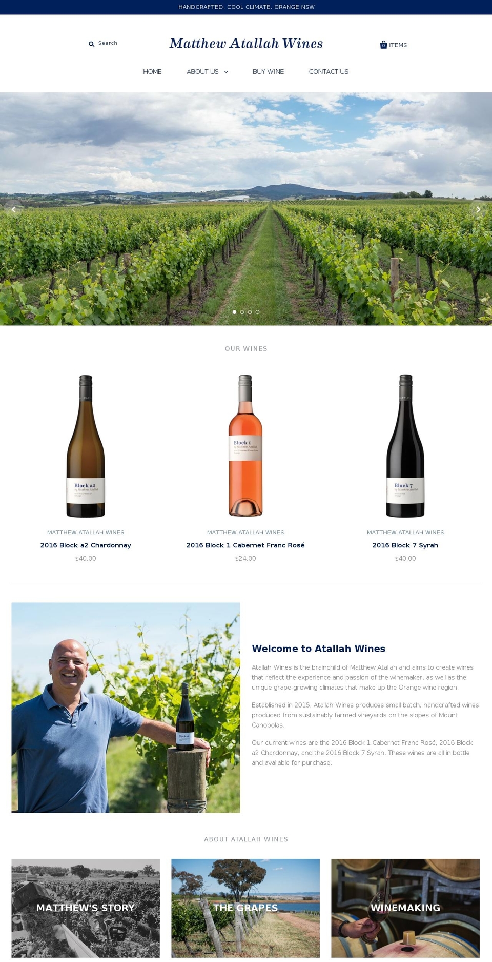 atallahwines.com — Shopify storefront screenshot