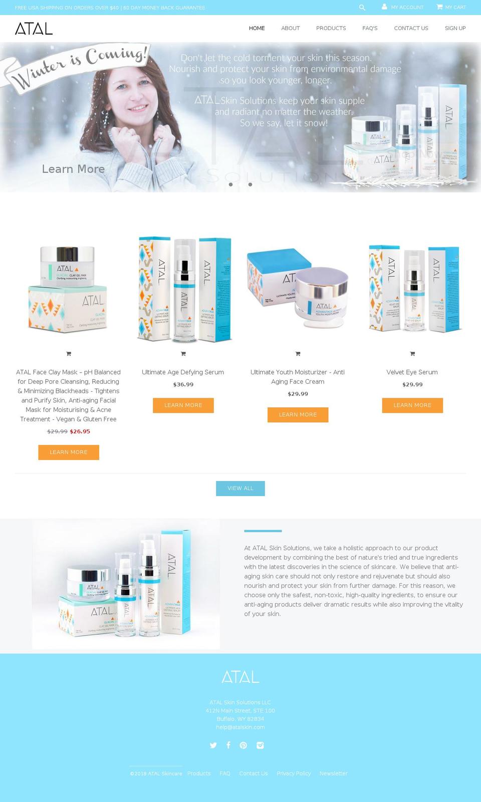 atalskin.com — Shopify storefront screenshot