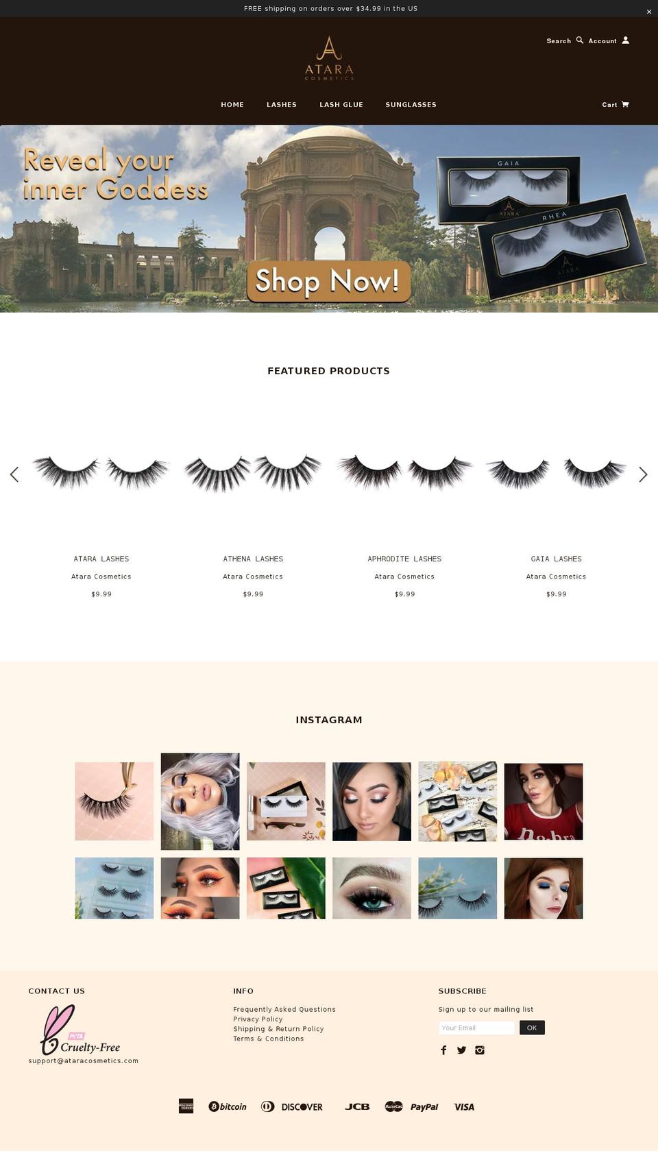 ataracosmetics Shopify theme site example ataracosmetics.com