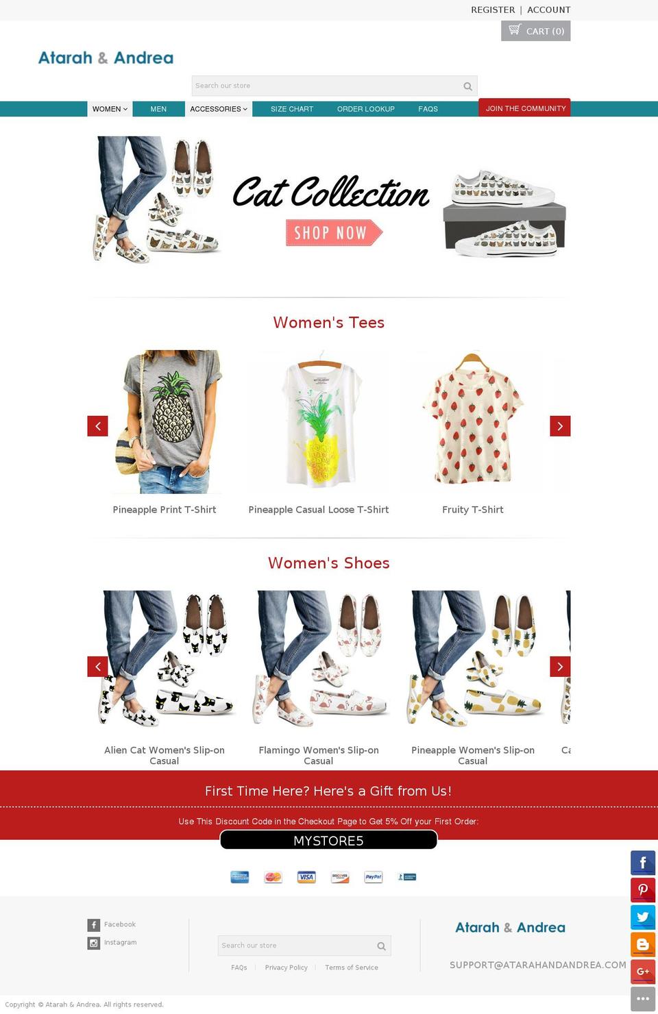 atarahandandrea.com shopify website screenshot