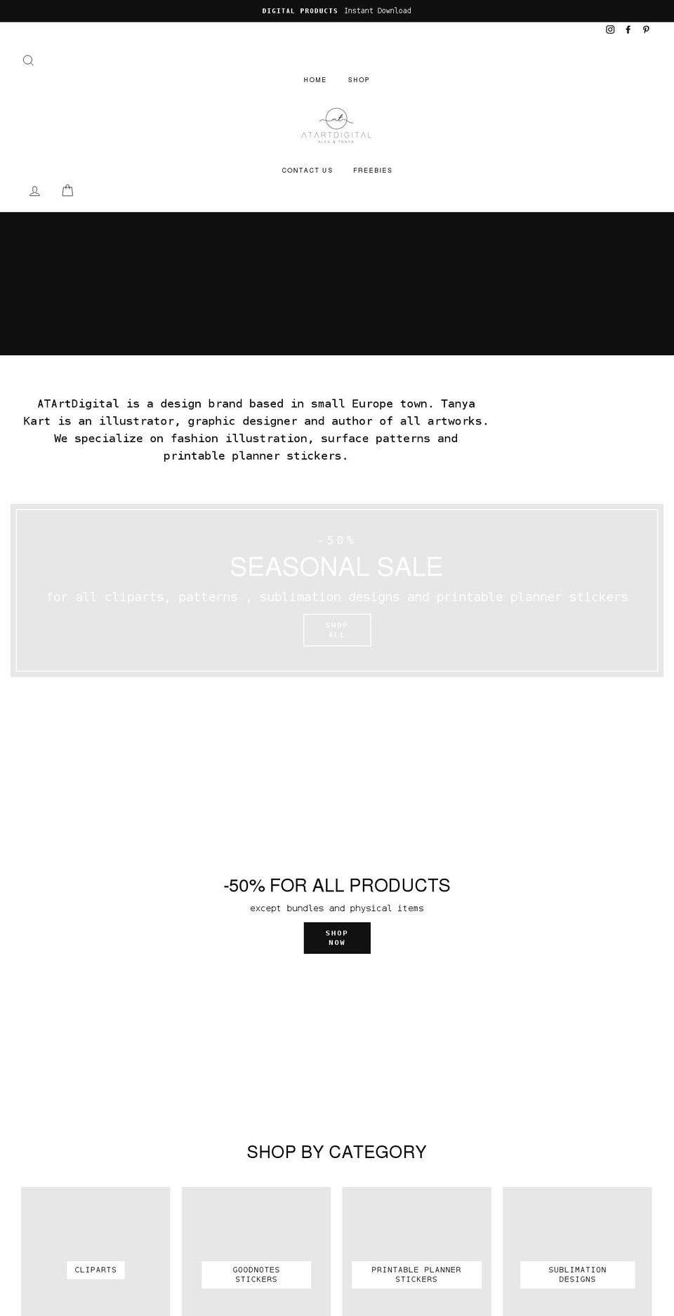 atartdigital.com shopify website screenshot