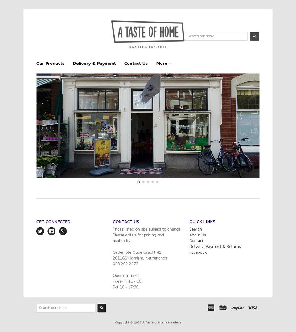 atasteofhome.nl shopify website screenshot