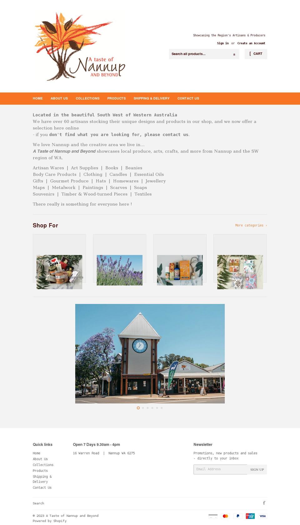 atasteofnannup.com.au shopify website screenshot