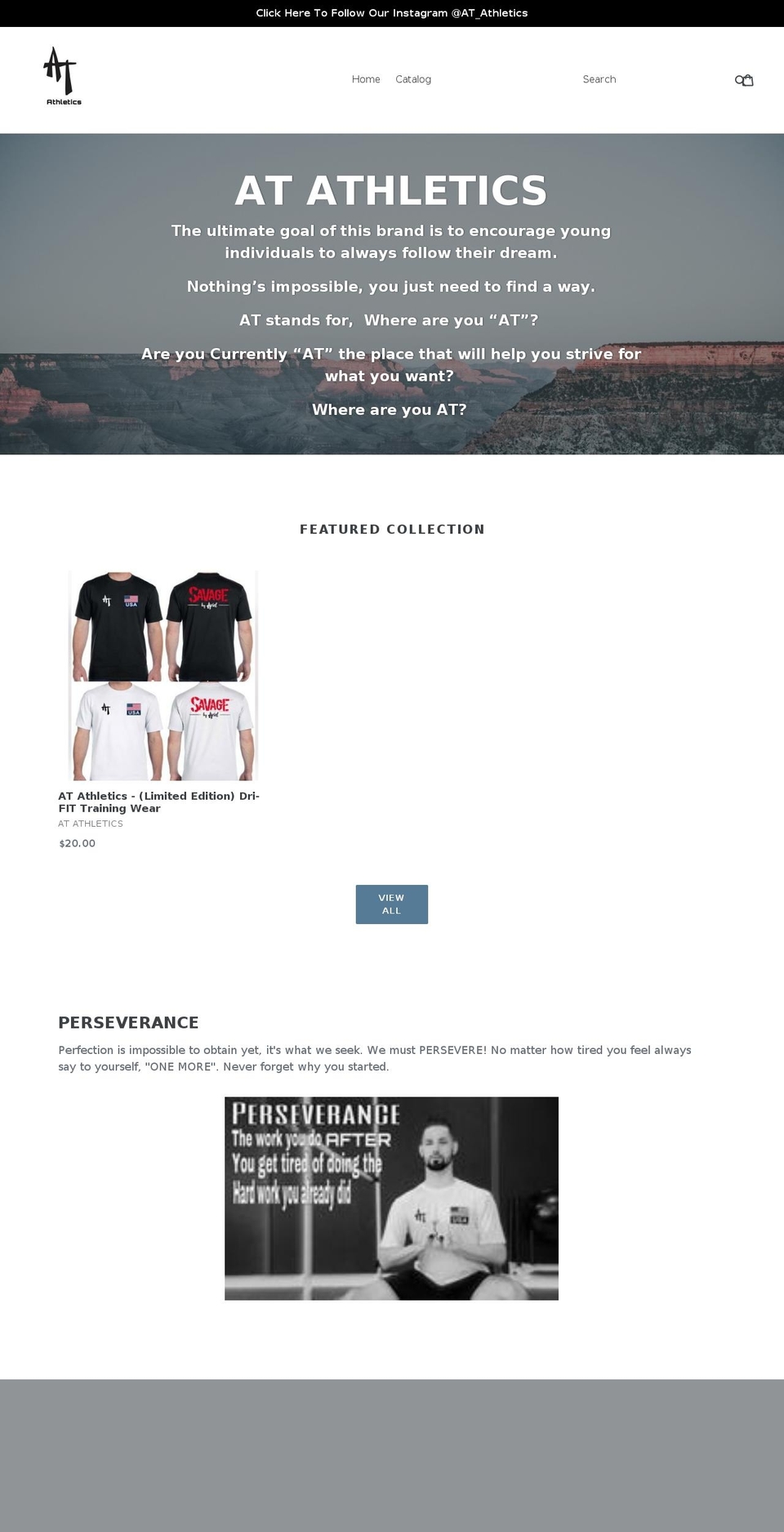 atathletics.com — Shopify storefront screenshot