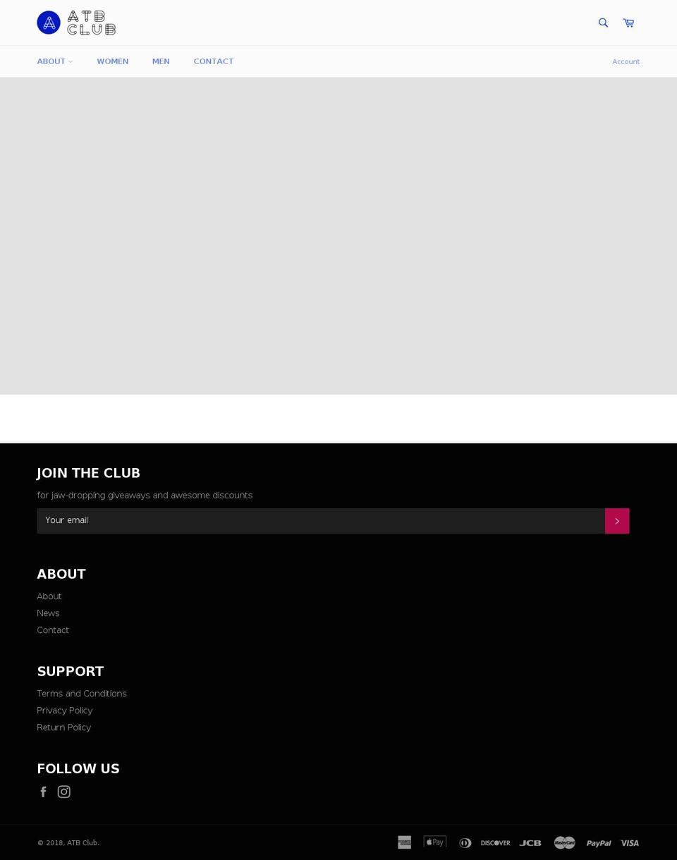 atbclub.com — Shopify storefront screenshot