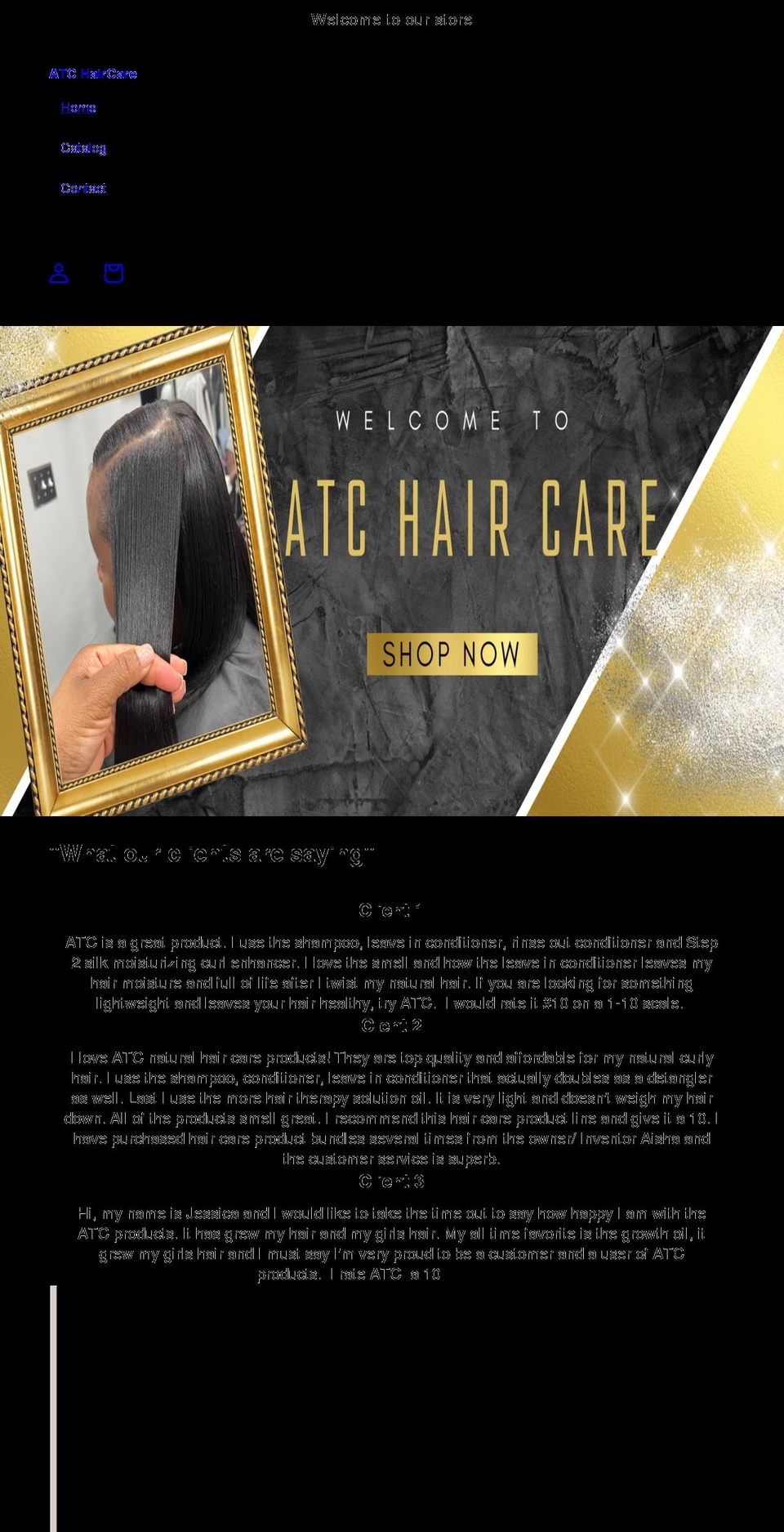 atchaircare.com shopify website screenshot