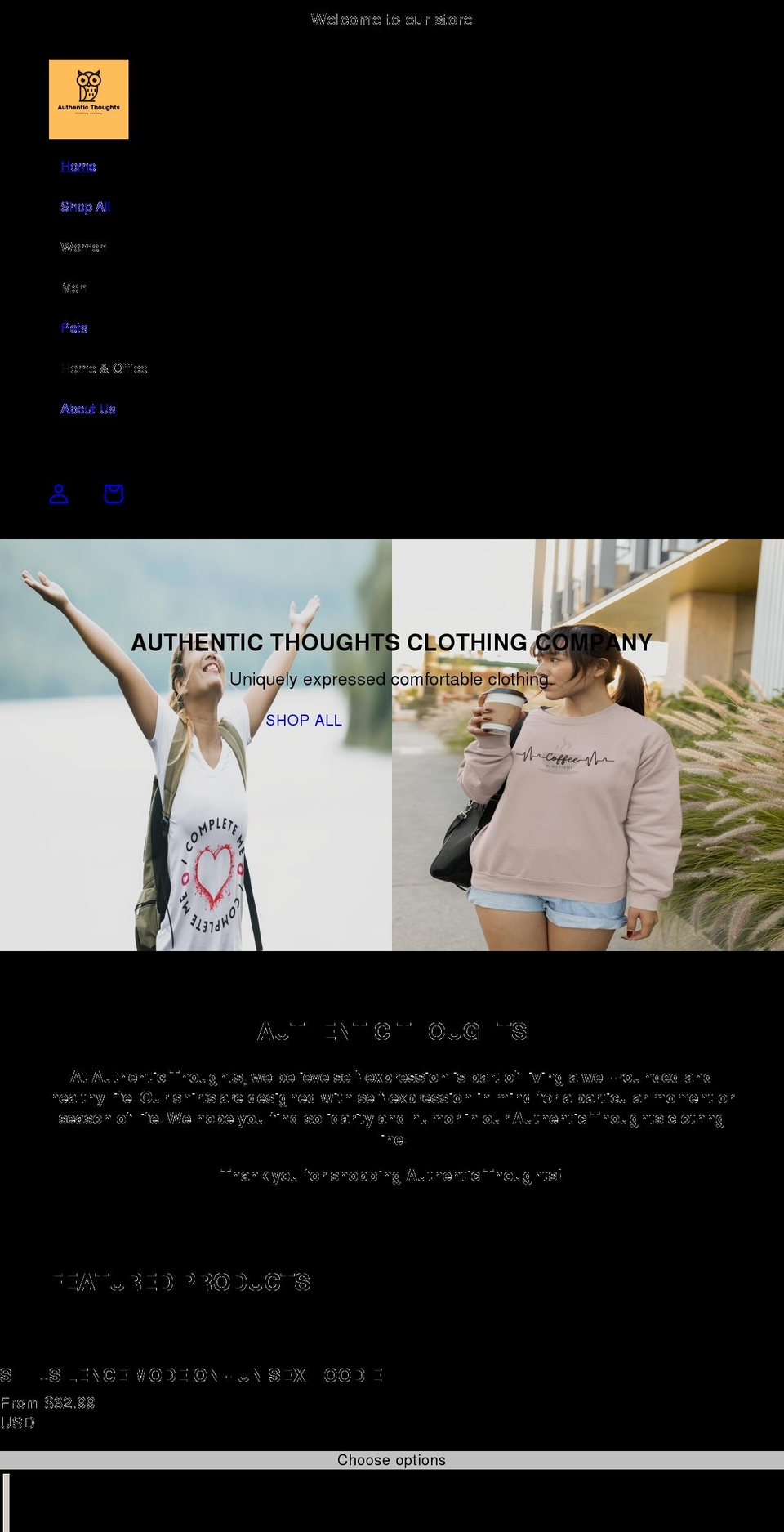 atclothingcompany.com shopify website screenshot