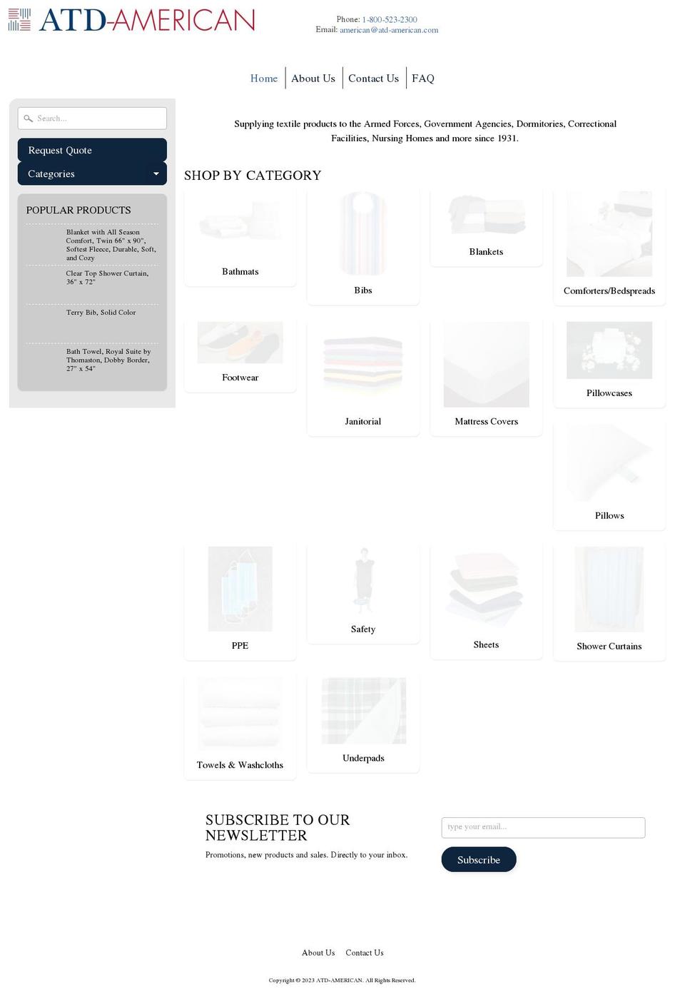 atd-american.com shopify website screenshot