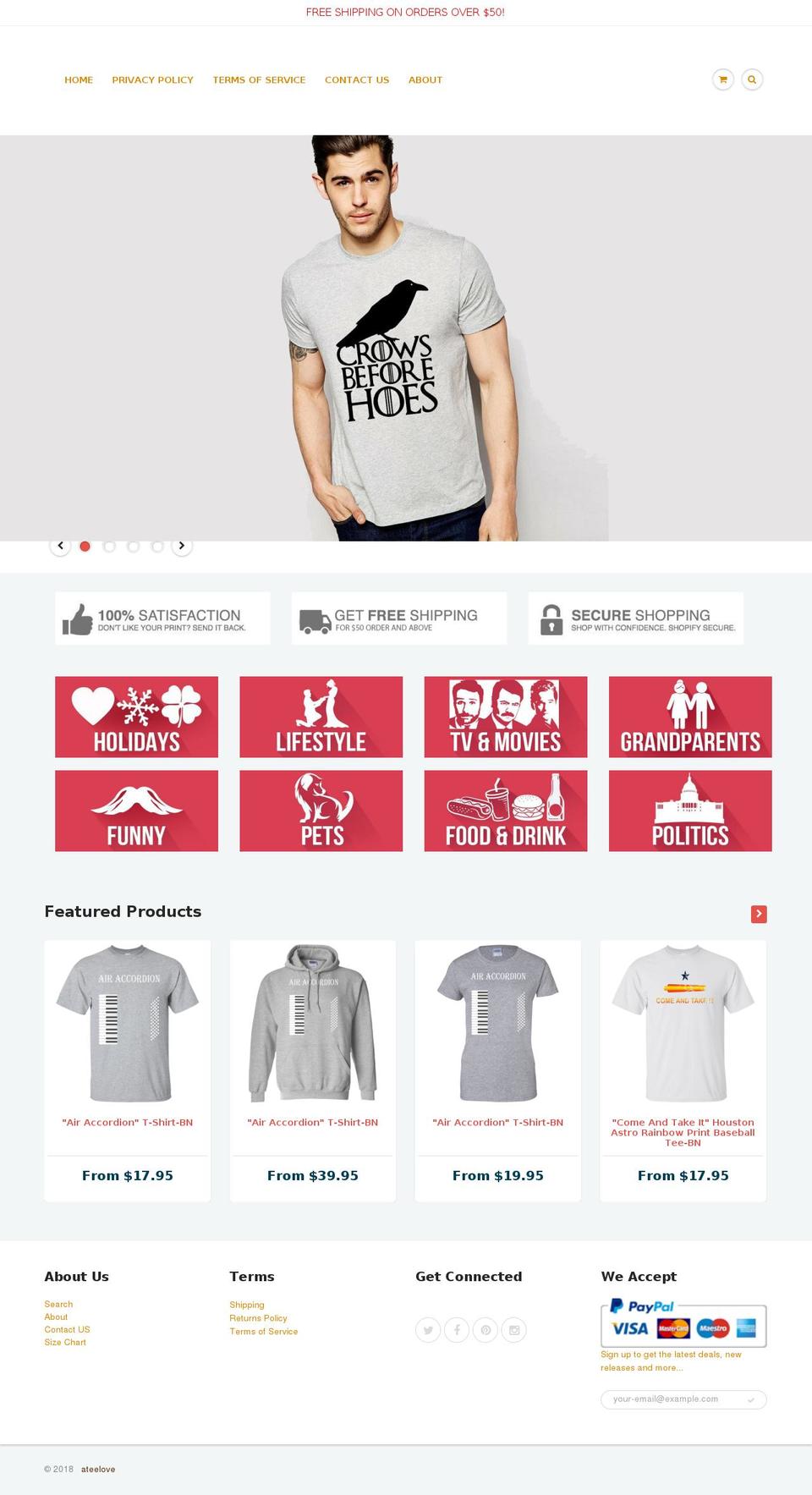 ateelove.com shopify website screenshot