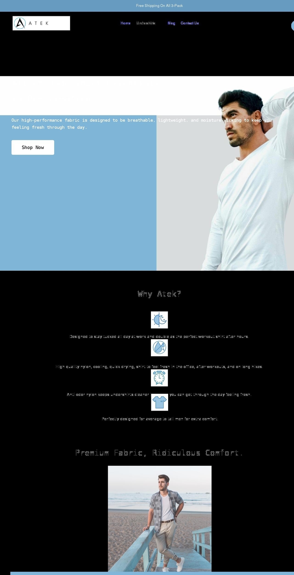 atekgear.com shopify website screenshot