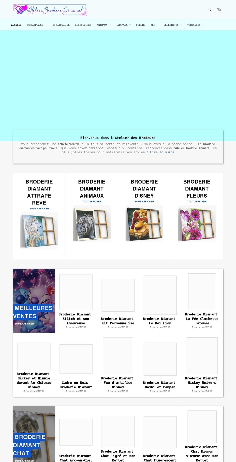 atelier-broderie-diamant.fr shopify website screenshot