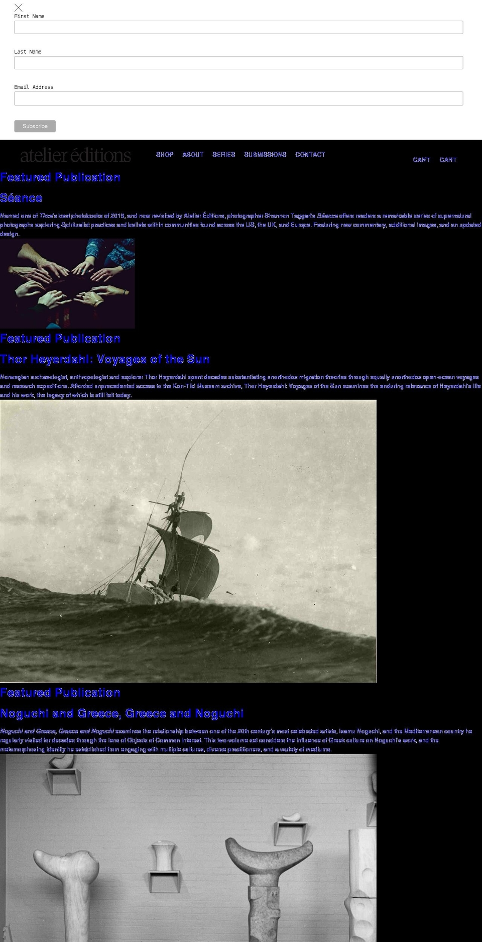 atelier-editions.com shopify website screenshot