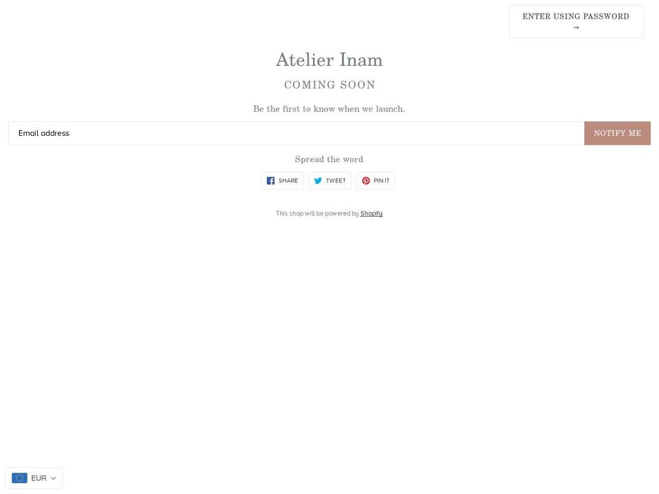 atelier-inam.com shopify website screenshot