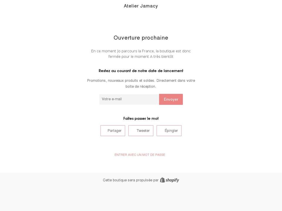 atelier-jamacy.myshopify.com shopify website screenshot