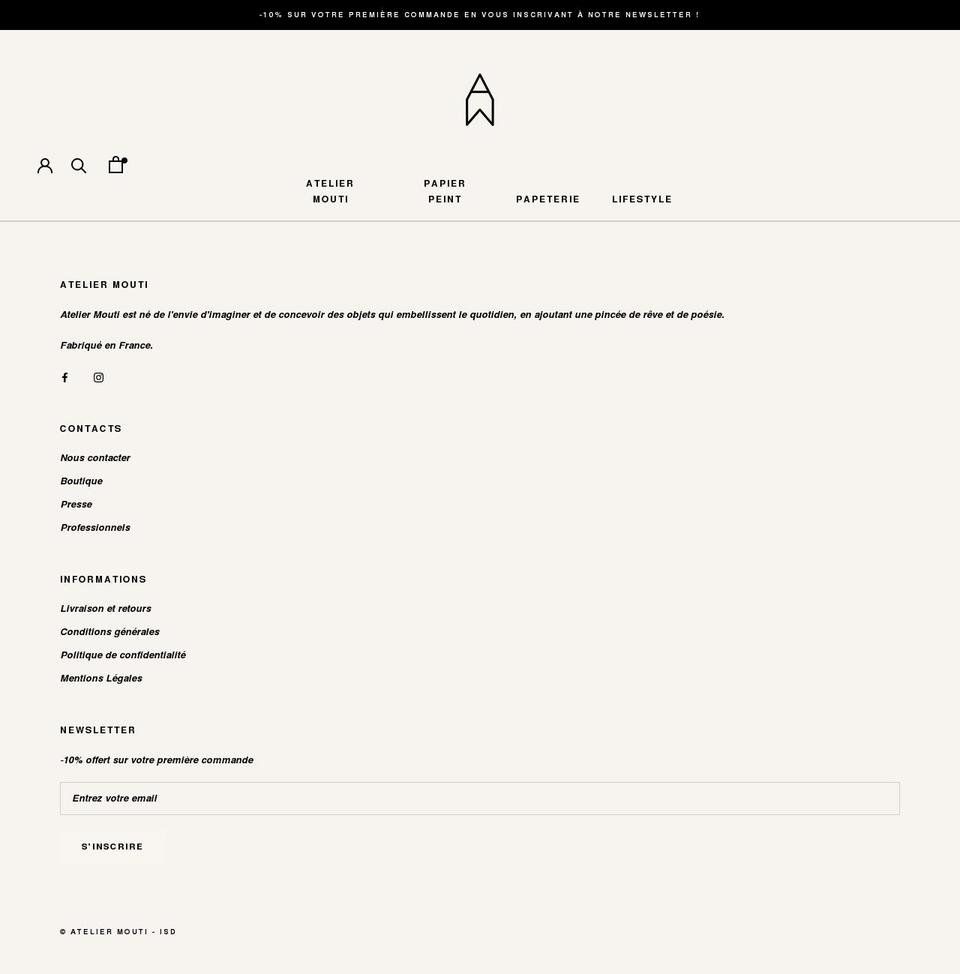 atelier-mouti.com shopify website screenshot