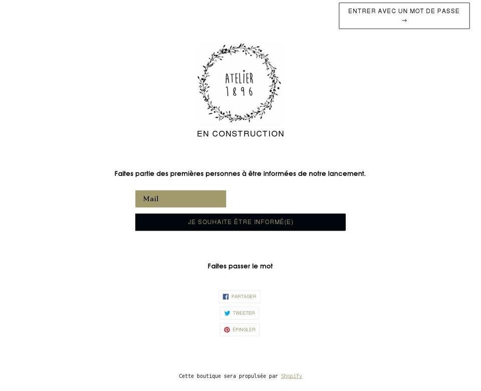 atelier1896.myshopify.com shopify website screenshot