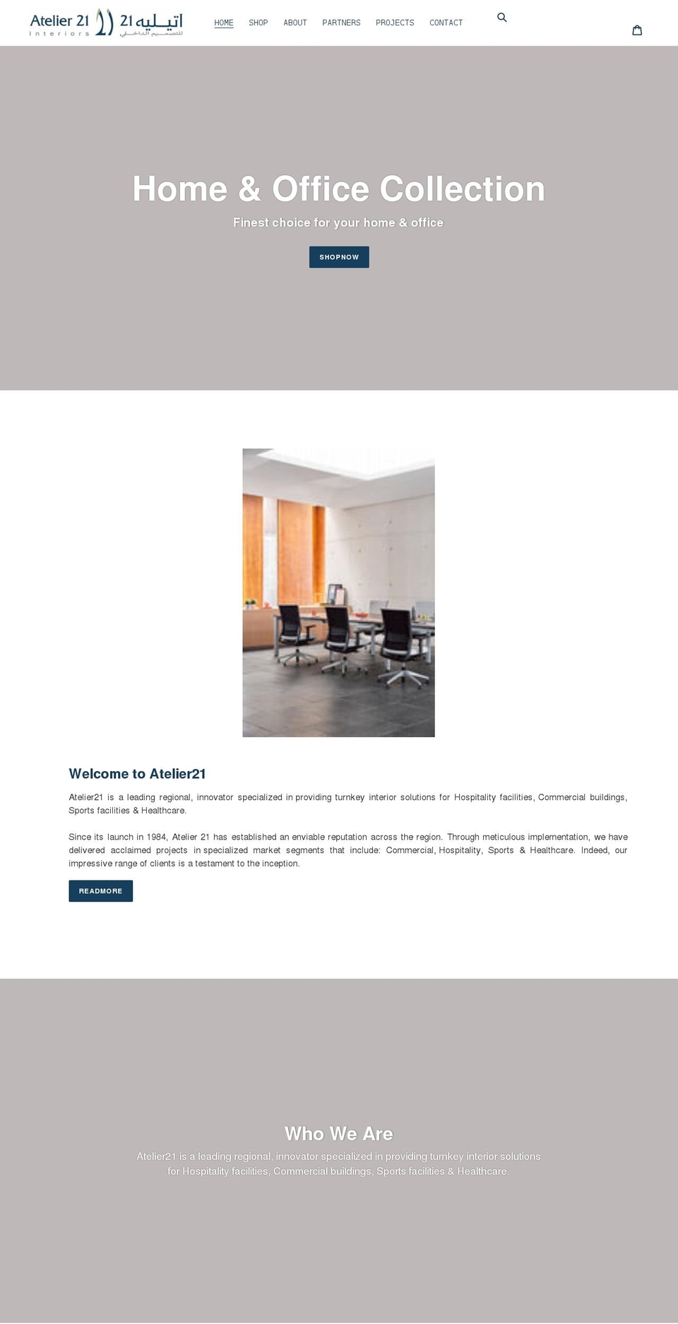 atelier21ksa.com shopify website screenshot