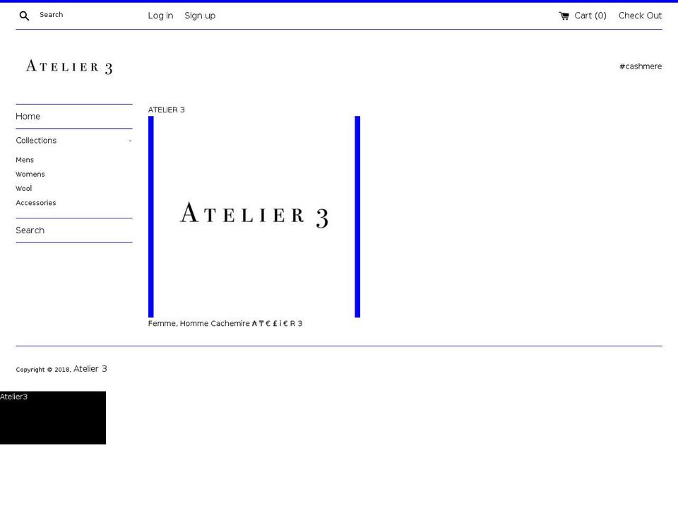 atelier3clothing.com — Shopify storefront screenshot