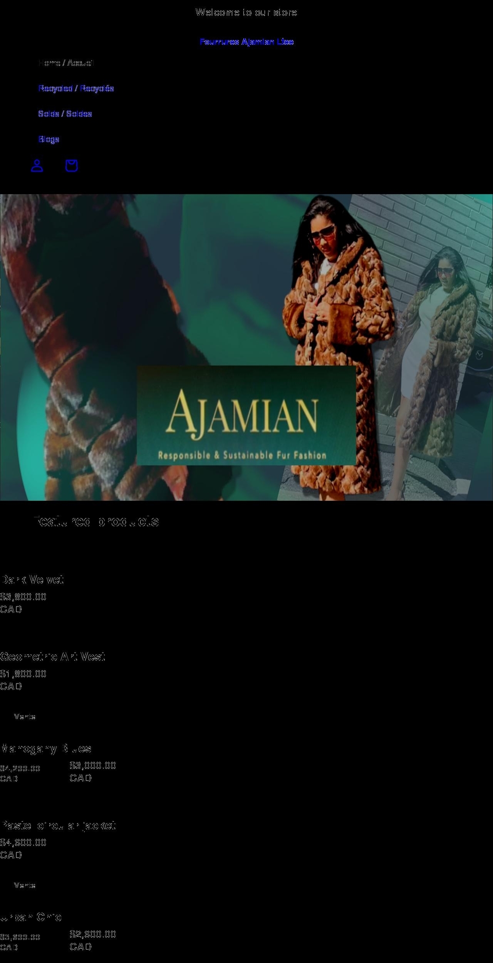 atelierajamian.com shopify website screenshot