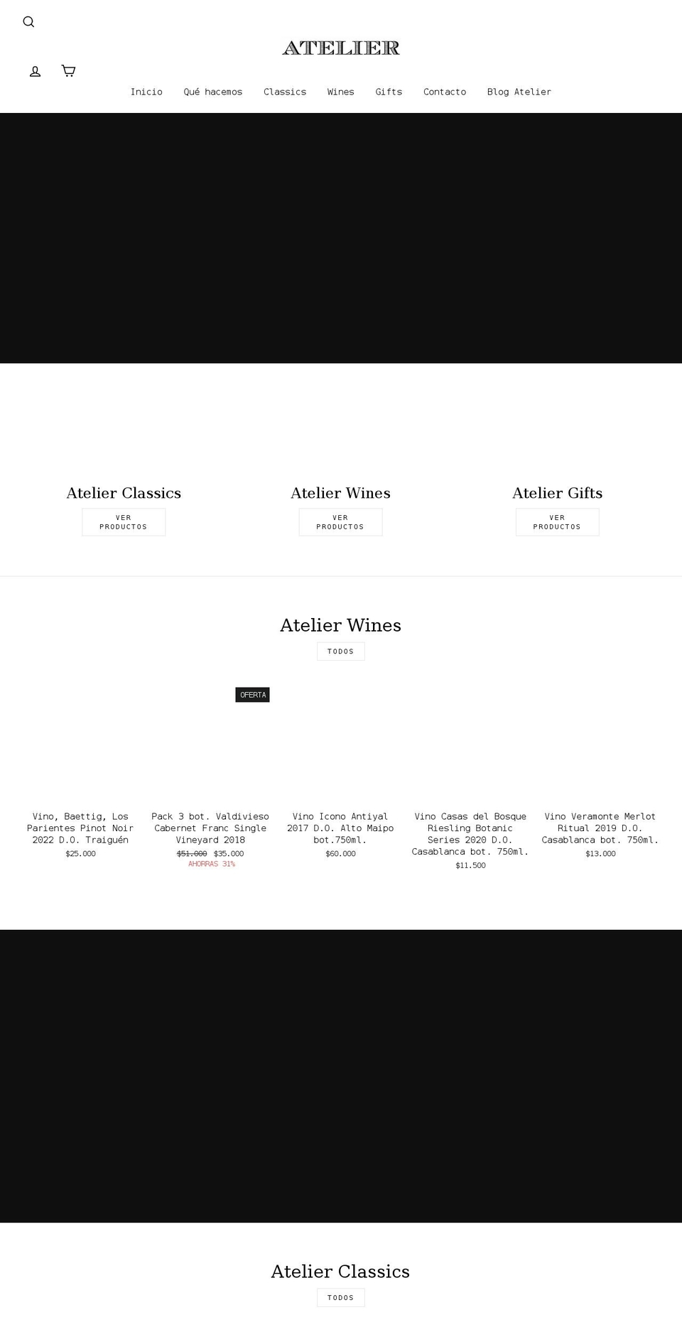 atelierclassics.com shopify website screenshot