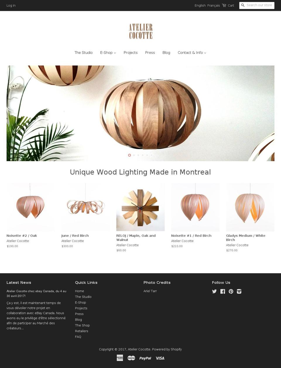 ateliercocotte.com shopify website screenshot