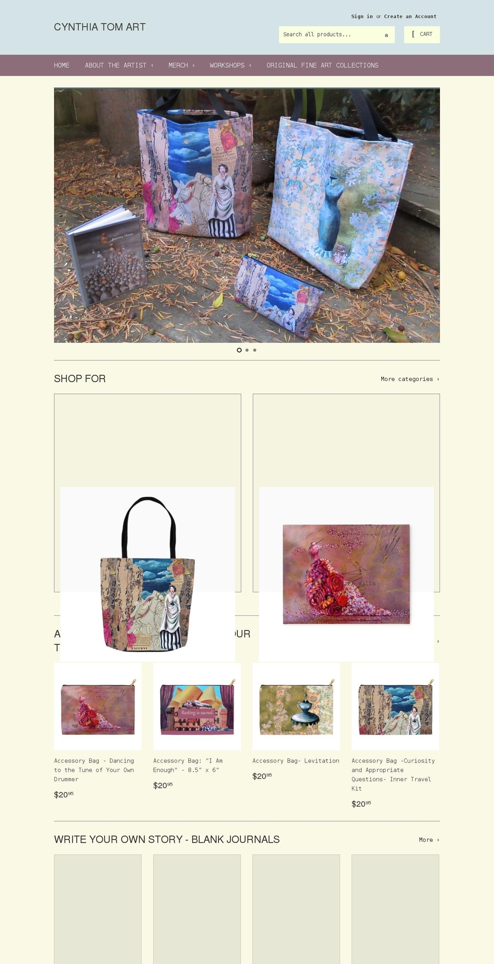 ateliercynthiatom.com shopify website screenshot