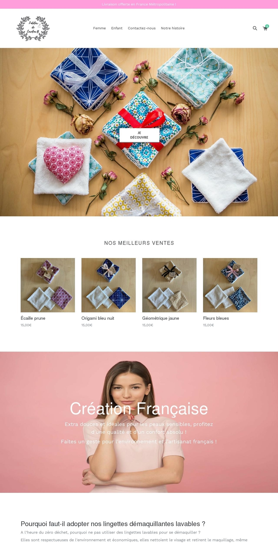 atelierdecaroline.com shopify website screenshot