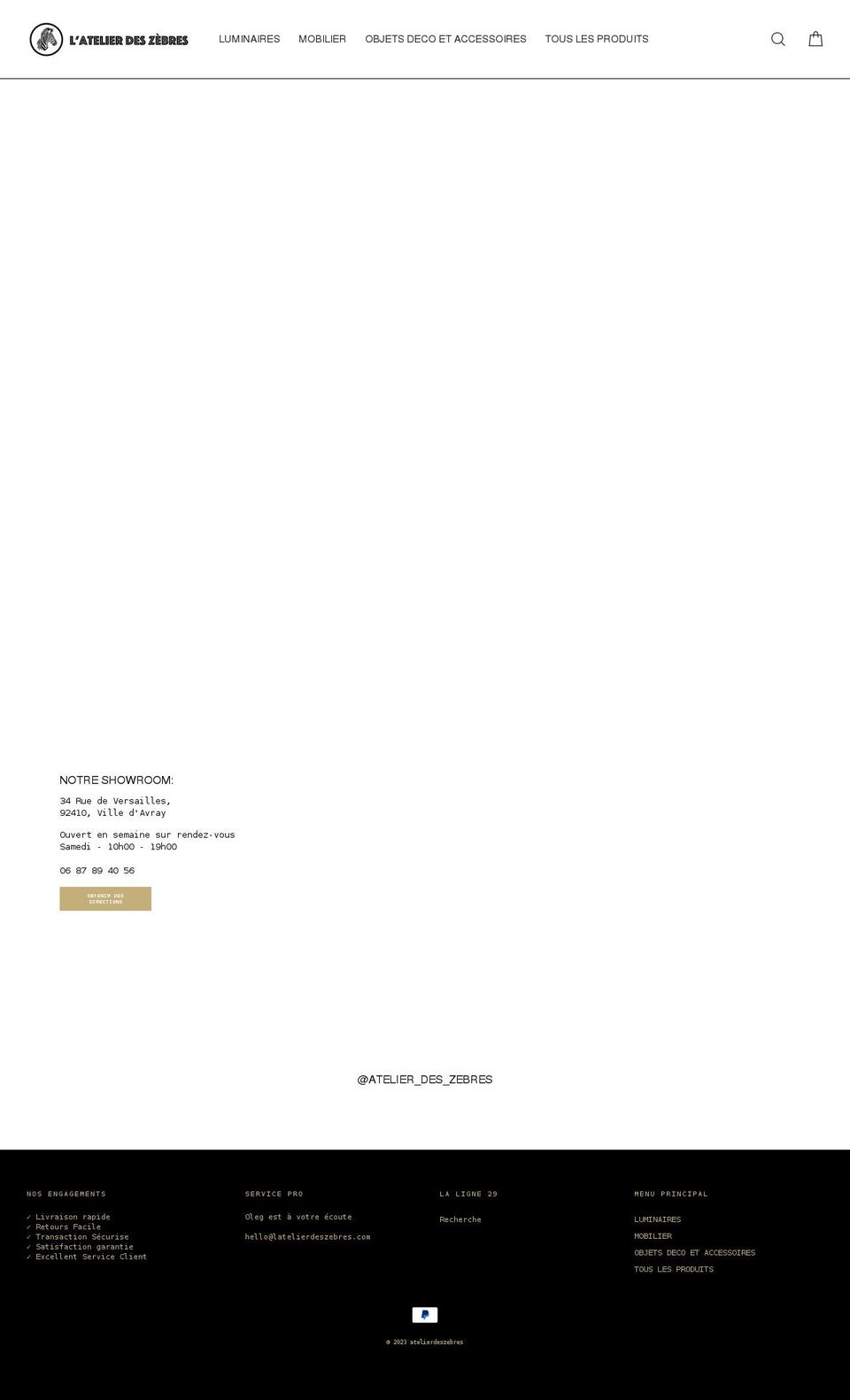 atelierdeszebres.com shopify website screenshot