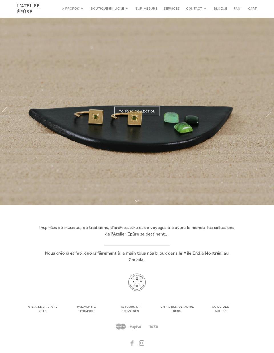 atelierepure.com shopify website screenshot